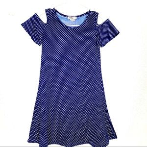 *Pinc Premium* YM-10/12 Girls Blue polka dot Dress